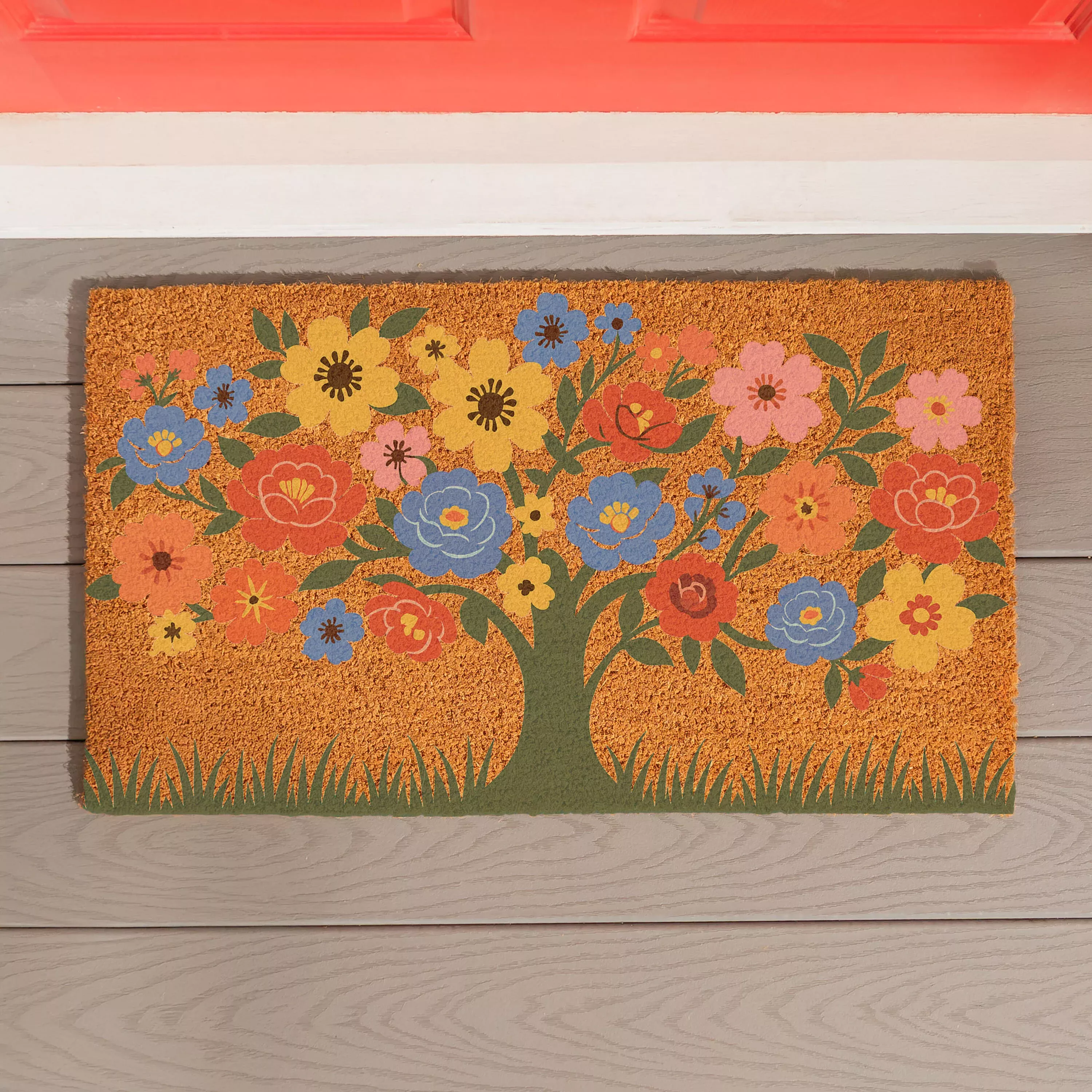 Blooming Tree of Life Coir Mat