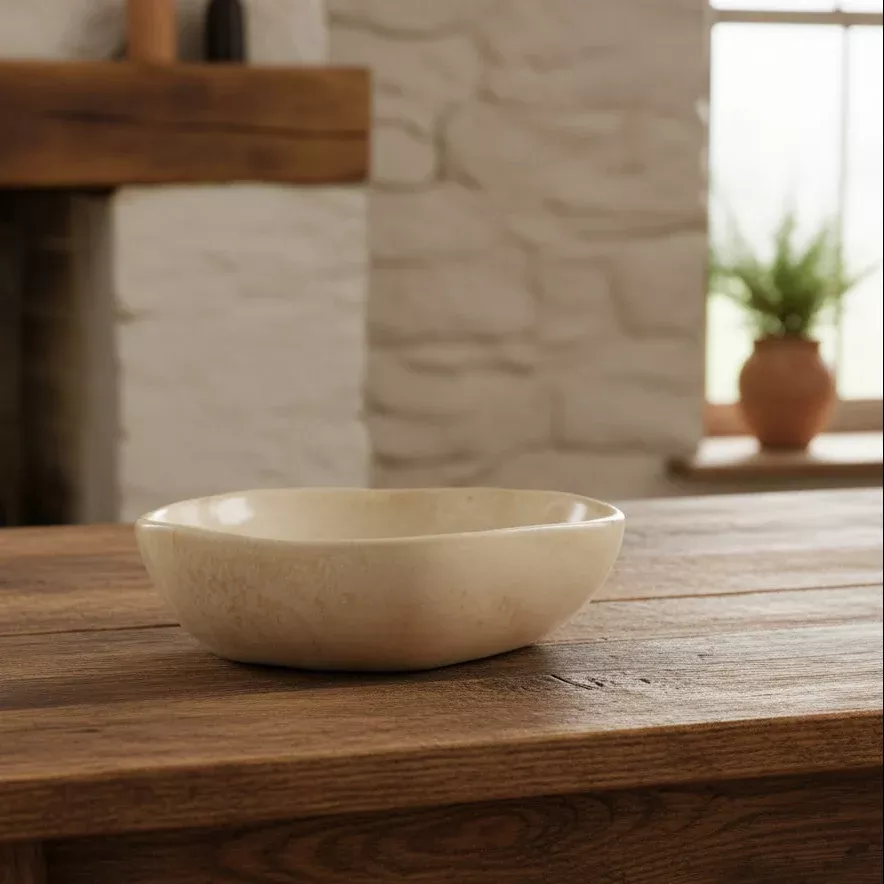 Bloomingville - Stoneware Serving Bowl with Reactive Crackle Glaze