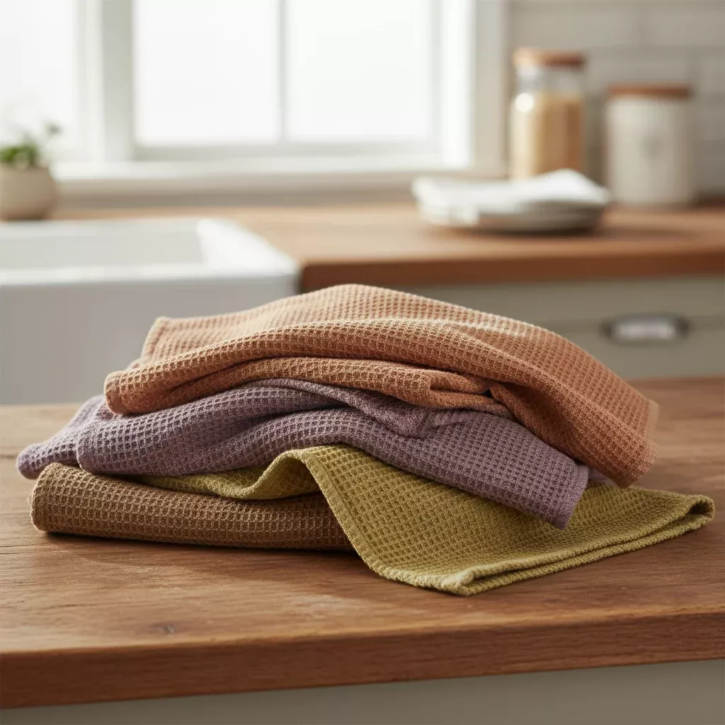 Bloomingville - Stonewashed Cotton Waffle Weave Tea Towel