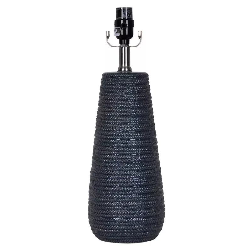 Blue Braided Design Ceramic Table Lamp Base, 18"