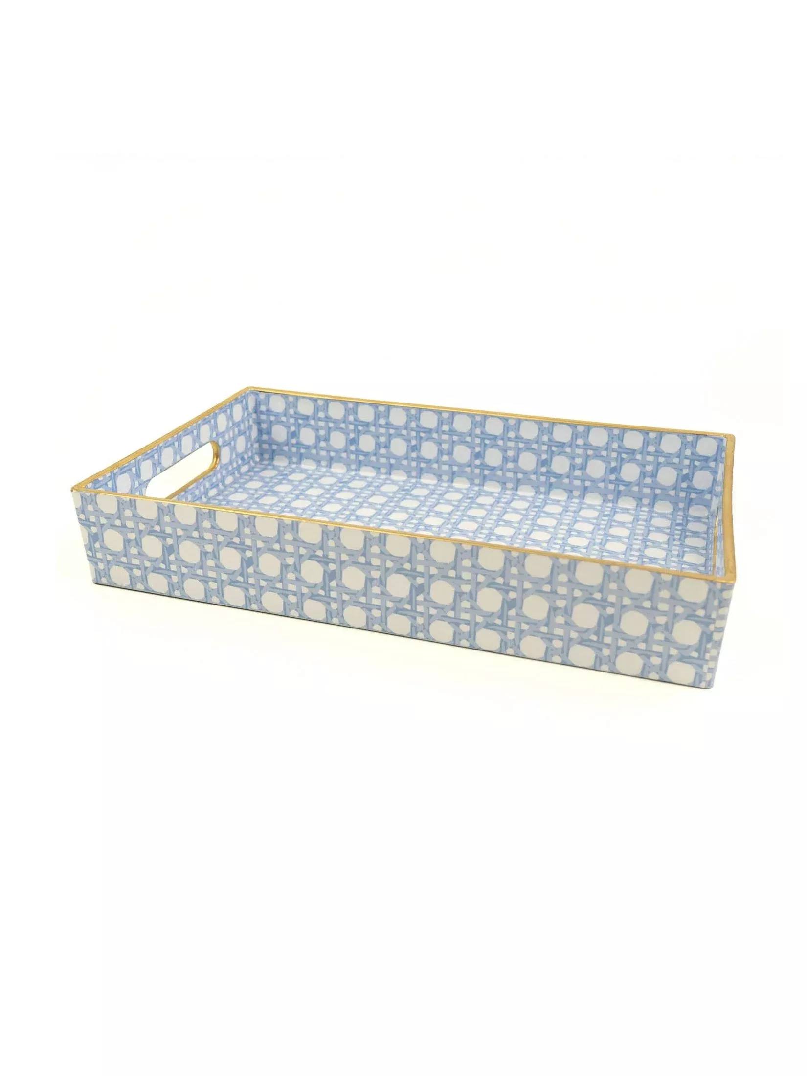 Blue Cane Vanity Tray
