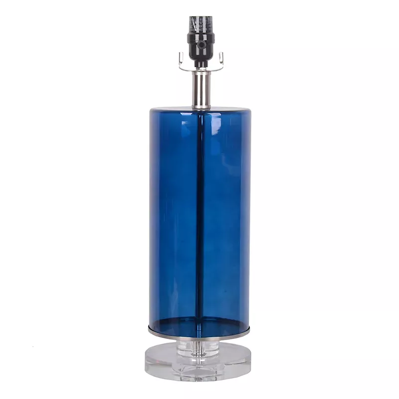 Blue Glass Table Lamp, 19"