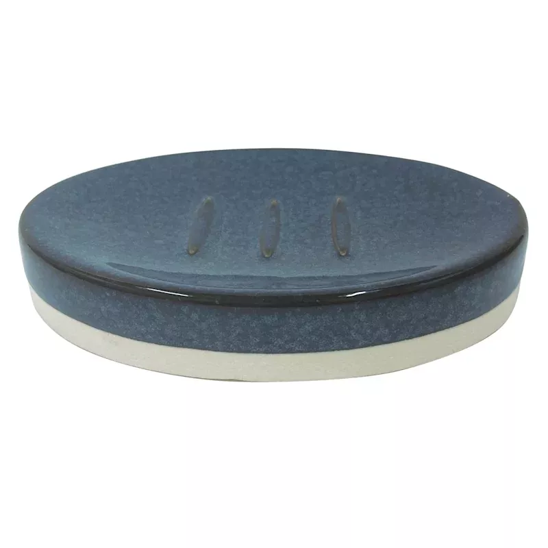 Blue Glazed Soap Dish, 5.5"