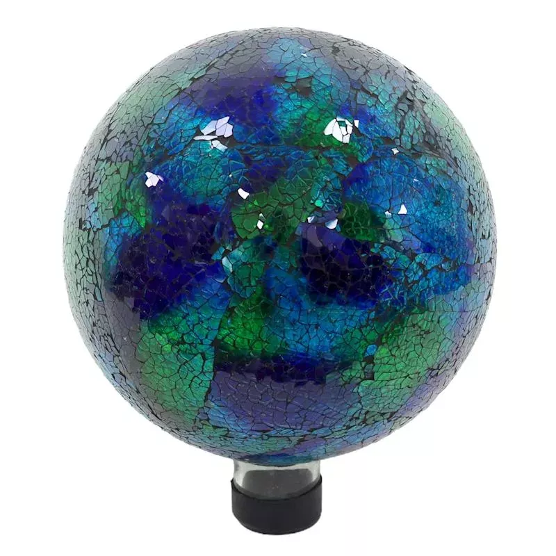 Blue & Green Mosaic Glass Garden Gazing Ball, 10"