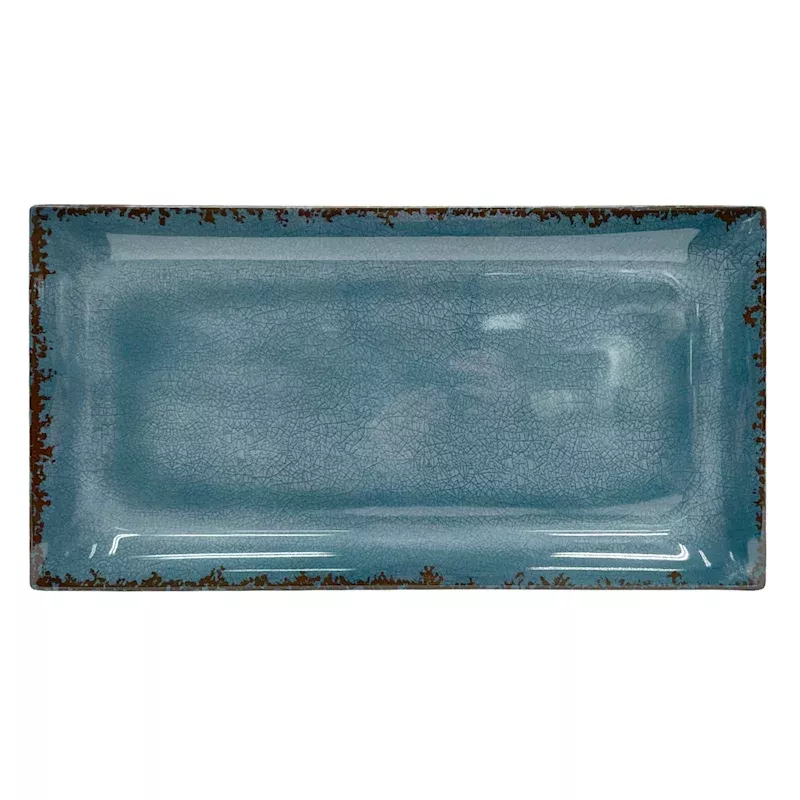 Blue Melamine Serving Tray, 16x8.5