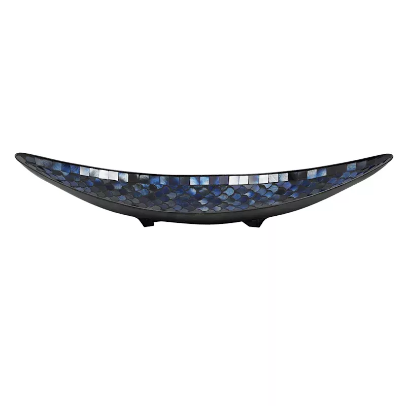 Blue Mosaic Boat Tray, 22"