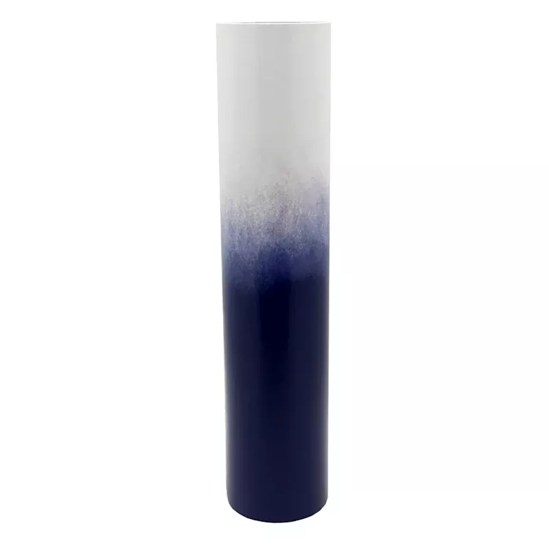 Blue Ombre Metal Floor Vase, 36"