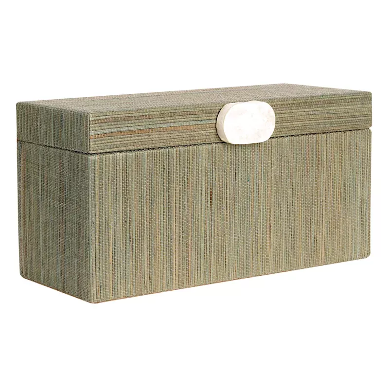 Blue Seagrass Woven Box, 11x4