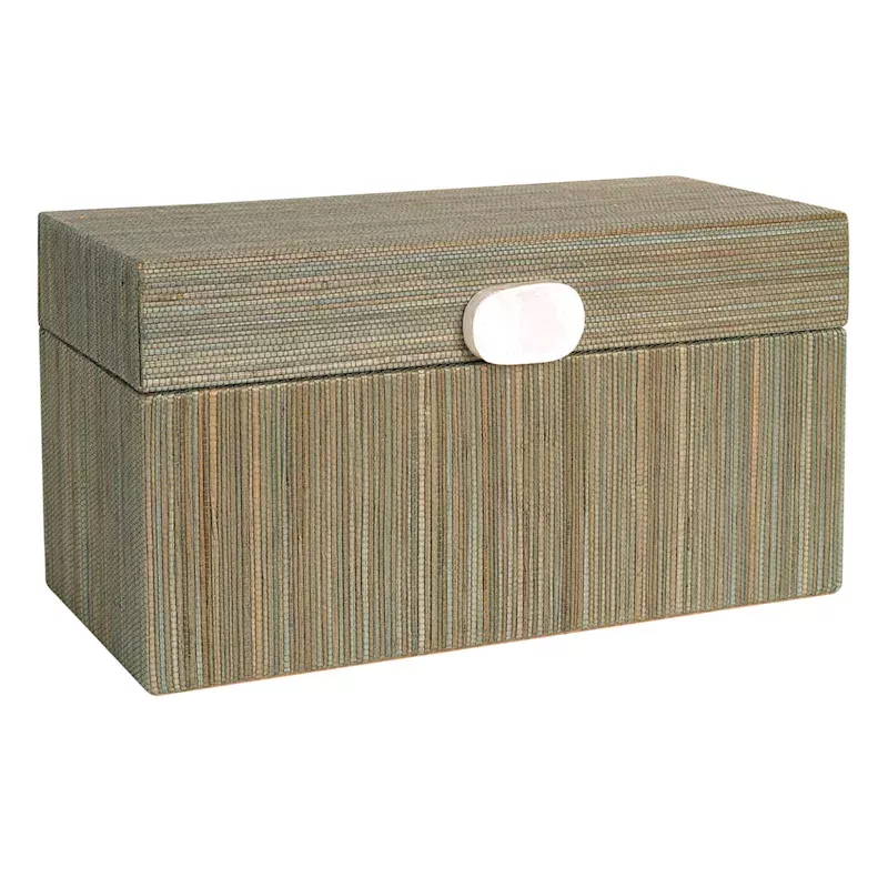 Blue Seagrass Woven Box, 13x6