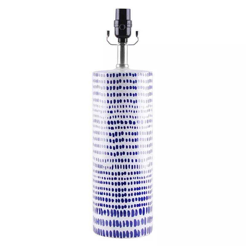 Blue & White Striped Table Lamp, 19"