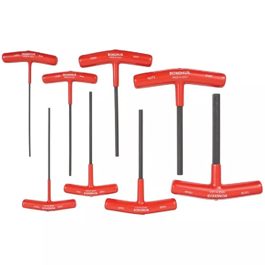 Bondhus Set of 8 Hex T-handles 6" Length 2-10mm