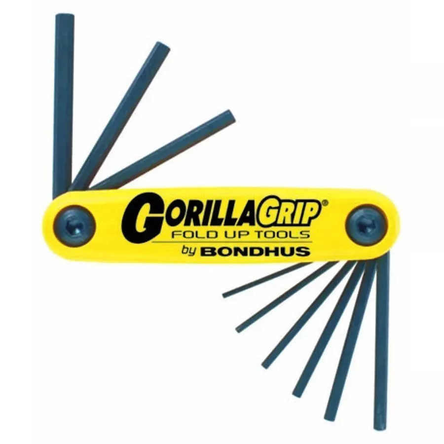 Bondhus Set of 9 Hex Metal Fold-up Tools 5/64-1/4