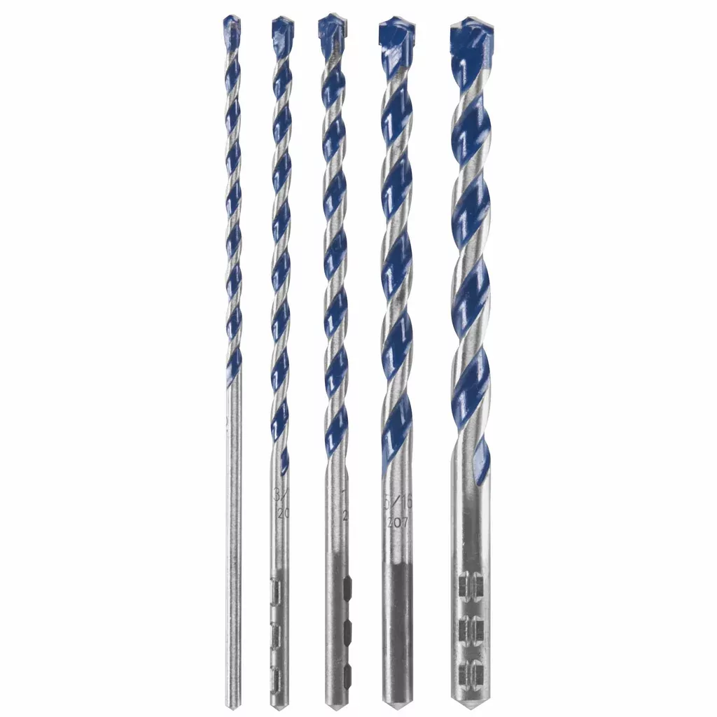 Bosch HCBG501T BlueGranite Turbo Carbide Hammer Drill Bit Set, 5 Piece