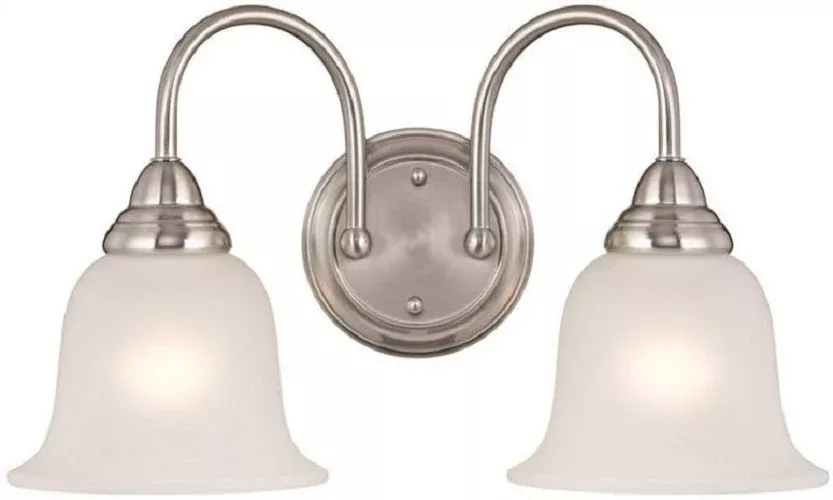 Boston Harbor LYB130928-2VL-BN 2-Light Wall Light Fixtures, Brushed Nickel