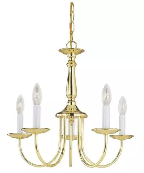 Boston Harbor RF01 Five Light Chandelier, Polished Brass