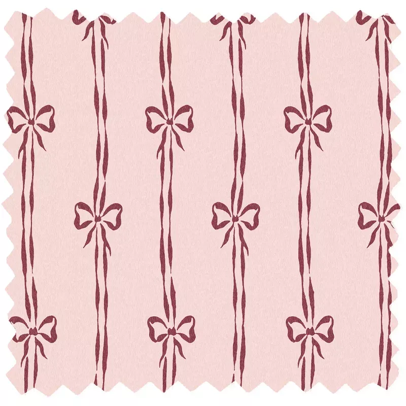 Bow Peep Cherry Pink Linen Fabric