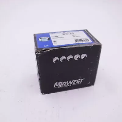Box of 100 Midwest Zinc Nuts 3/8-16 03672