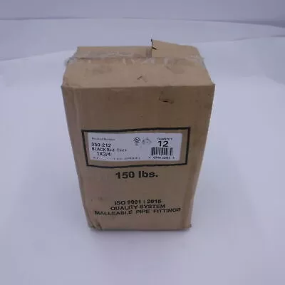 Box Of 12: Legend 350-212 Black Cast Iron Reducing Tees 1″ x 1″ x 3/4″