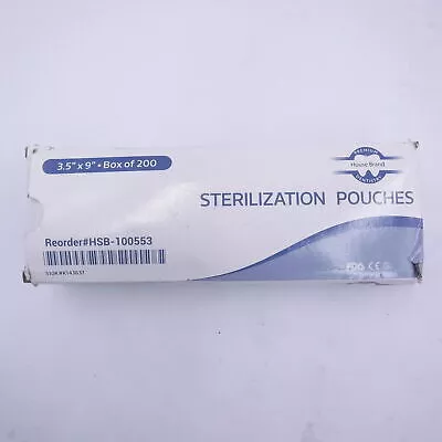 Box of 200 Dental Sterilization Pouches 3.5”x9” House Brand