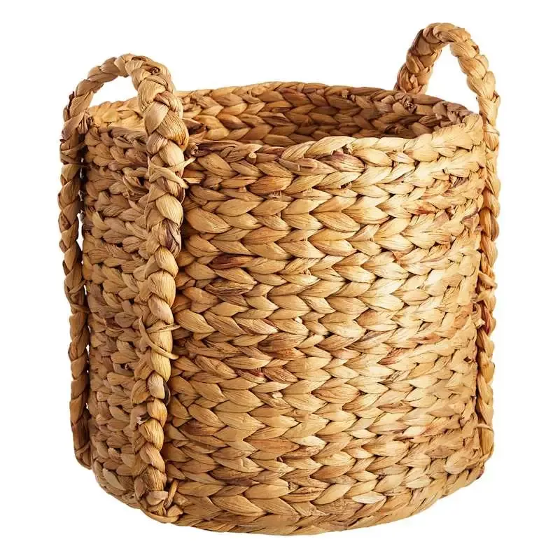 Braided Arrow Weave Round Storage Basket, Medium