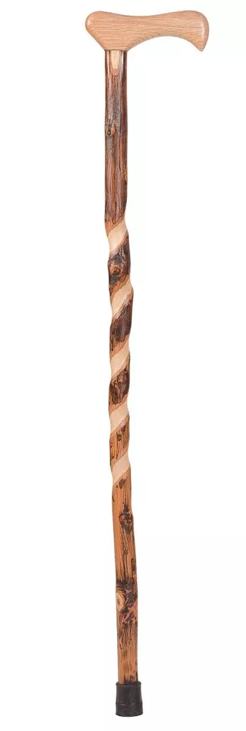 Brazos Walking Sticks 502-3000-0226 Twisted Hickory Single Point Cane, Brown