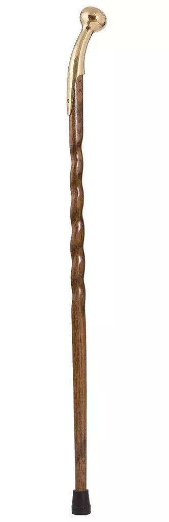 Brazos Walking Sticks 502-3000-0239 Twisted Oak Wood Cane, 37", Brown