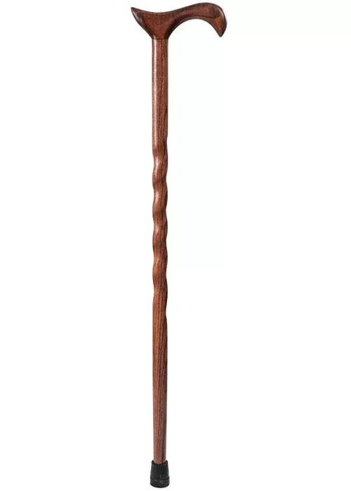 Brazos Walking Sticks Twisted Oak Handcrafted Wood Derby Cane, 34"