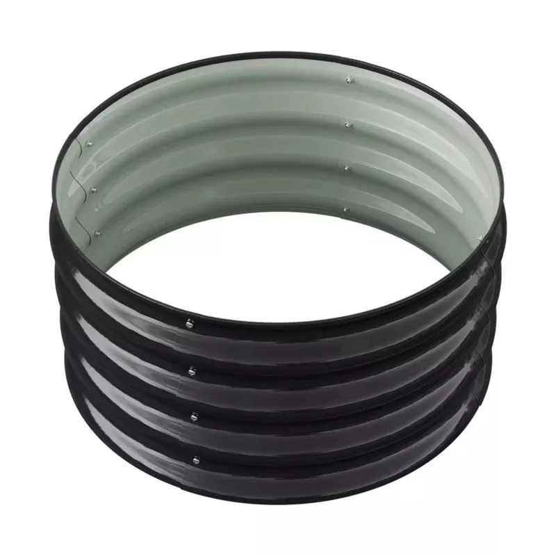 Breeins 60cm Diameter Round Galvanized Metal Raised Garden Bed Easy-to-assemble Outdoor Planter With Installation Gloves