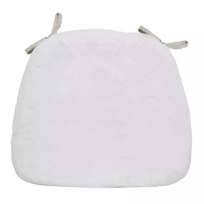 Bristol White Faux Fur Foam Dining Chair Cushion