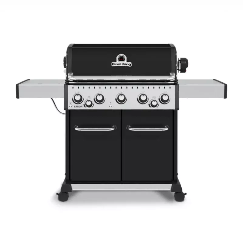 Broil King Baron 590 PRO IR 5 Burner Freestanding Natural Gas Grill w/ Sear Side Burner 876947