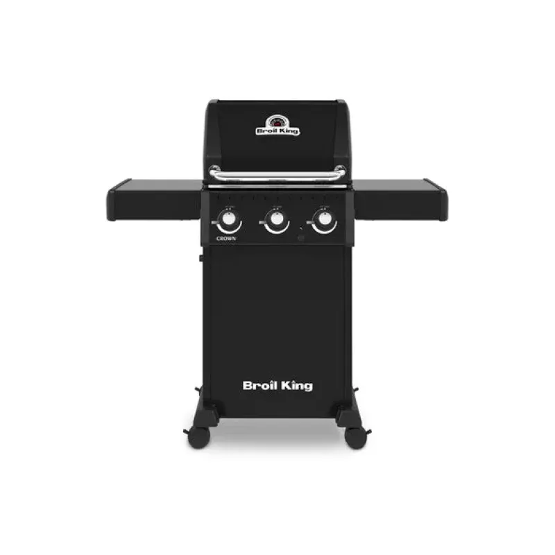 Broil King CROWN 310 3-Burner BBQ with Heavy-Duty Cast Iron Cooking Grids Black