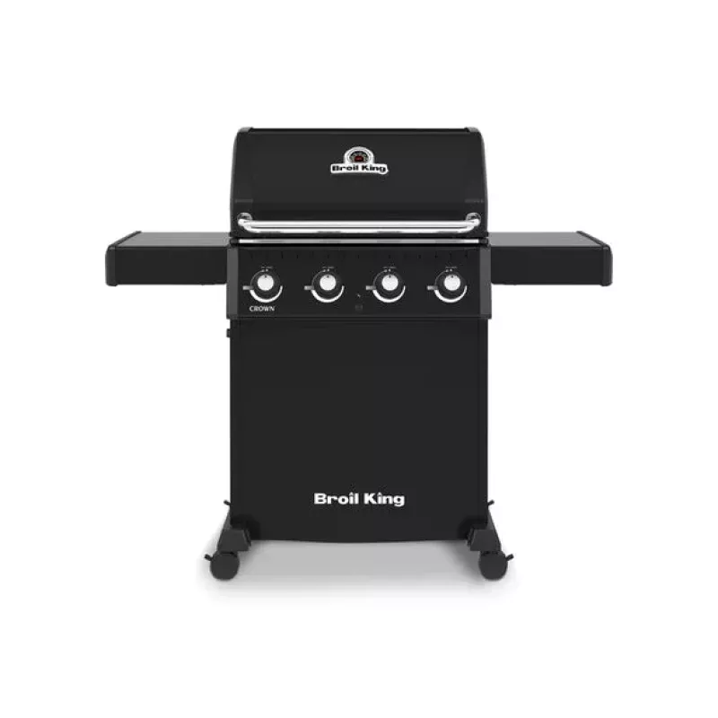 Broil King CROWN 410 4-Burner BBQ with Heavy-Duty Cast Iron Cooking Grids Black