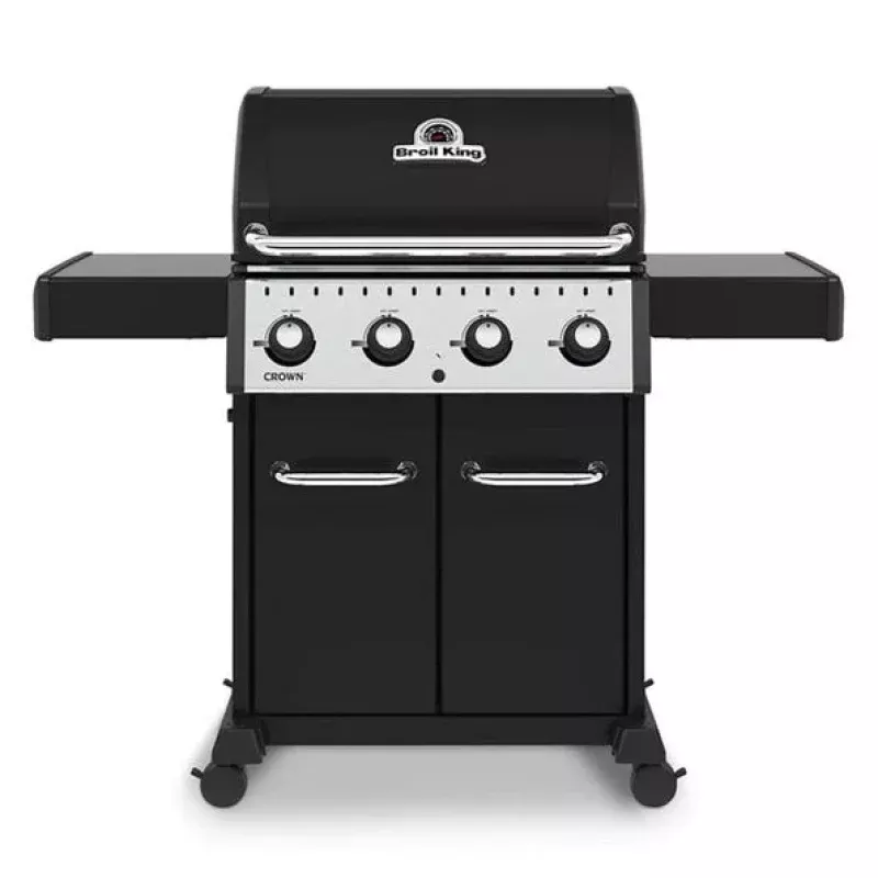 Broil King CROWN 420 4-Burner BBQ with Heavy-Duty Cast Iron Cooking Grids Black