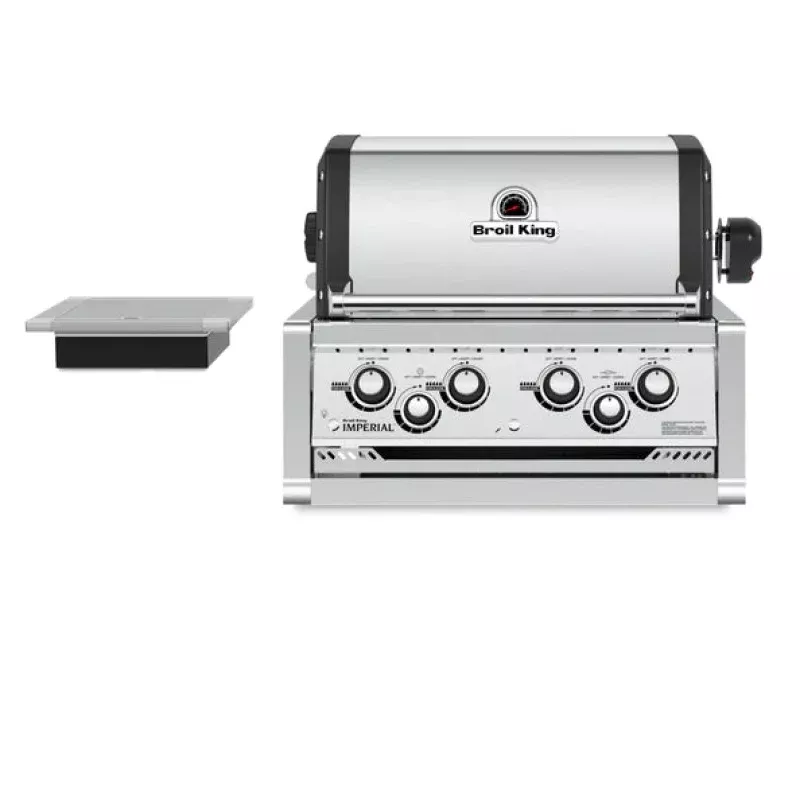 Broil King IMPERIAL S490 Built-in Grill with Side Burner & Rotisserie Kit Stainless Steel