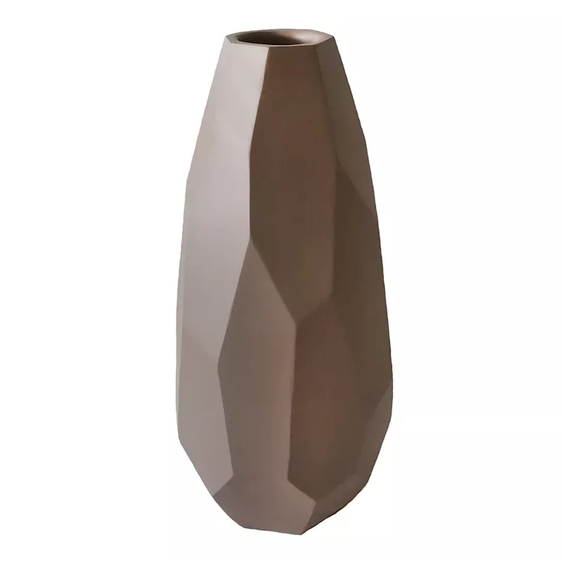 Brown Carved Vase, 19"