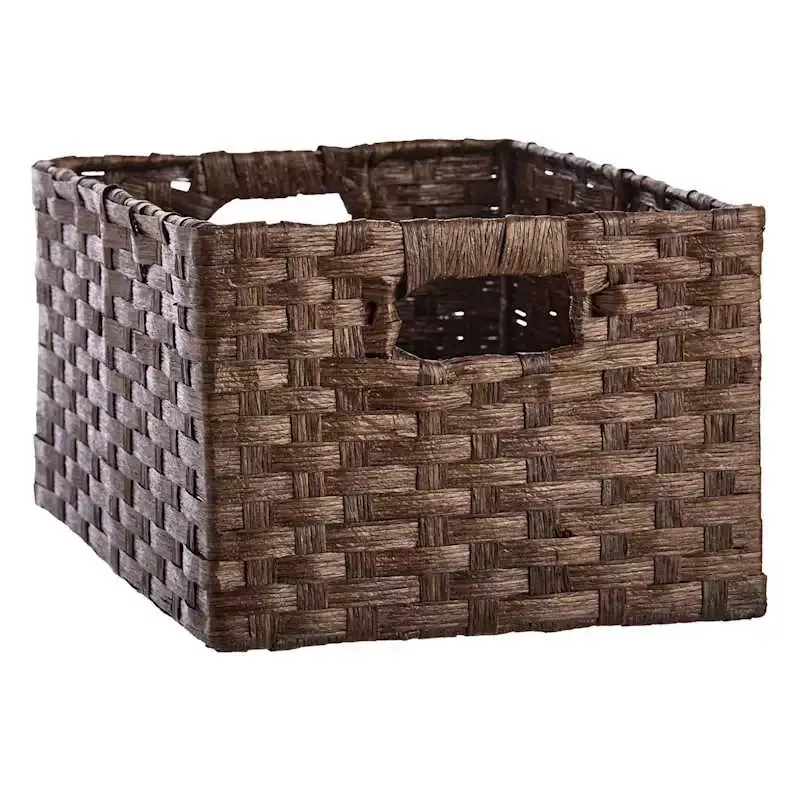 Brown Paper Rope Rectangle Storage Basket, Large