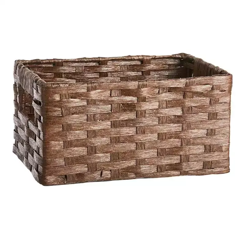 Brown Paper Rope Rectangle Storage Basket, Small