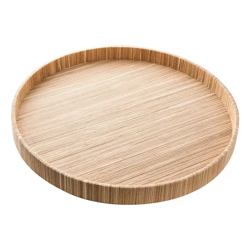 Brown Seagrass Woven Round Tray, 18"
