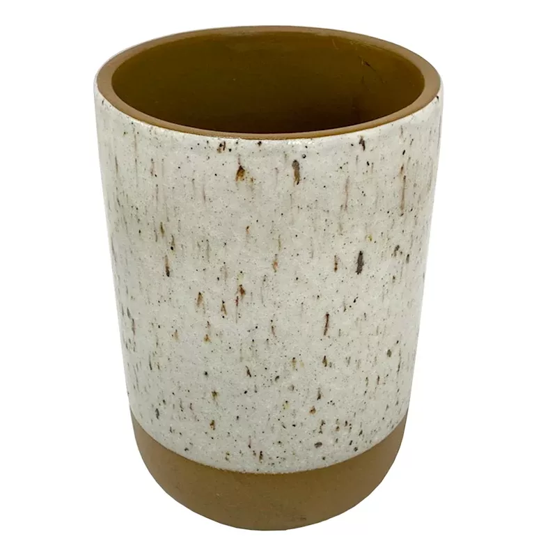 Brown Speckled Porcelain Vase, 7"