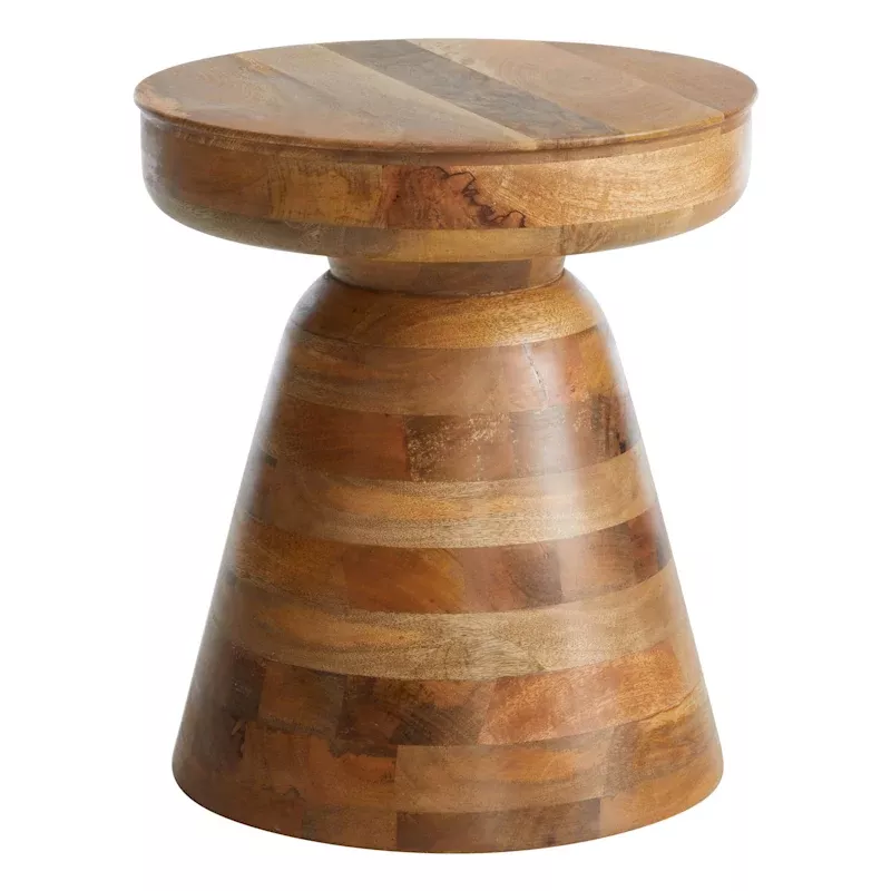 Brown Wooden Accent Table, 16x18
