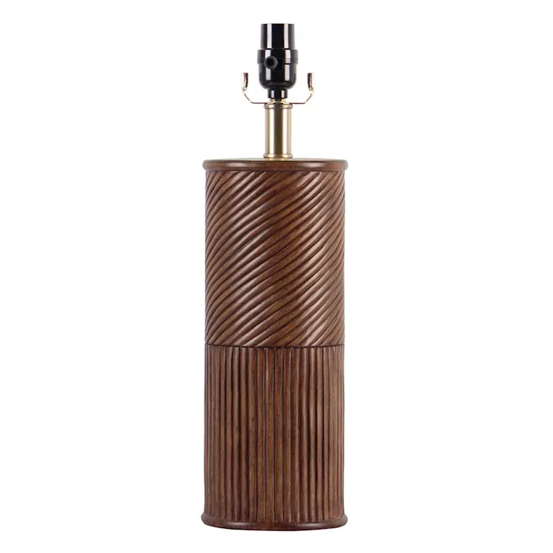 Brown WoodTable Lamp Base, 21"