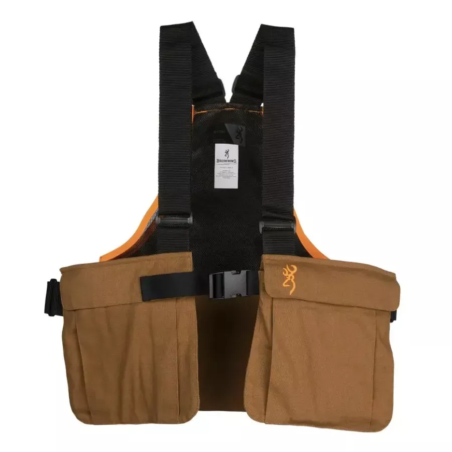 Browning Men's Sleeveless Upland Strap Vest - Tan/Blaze - OS