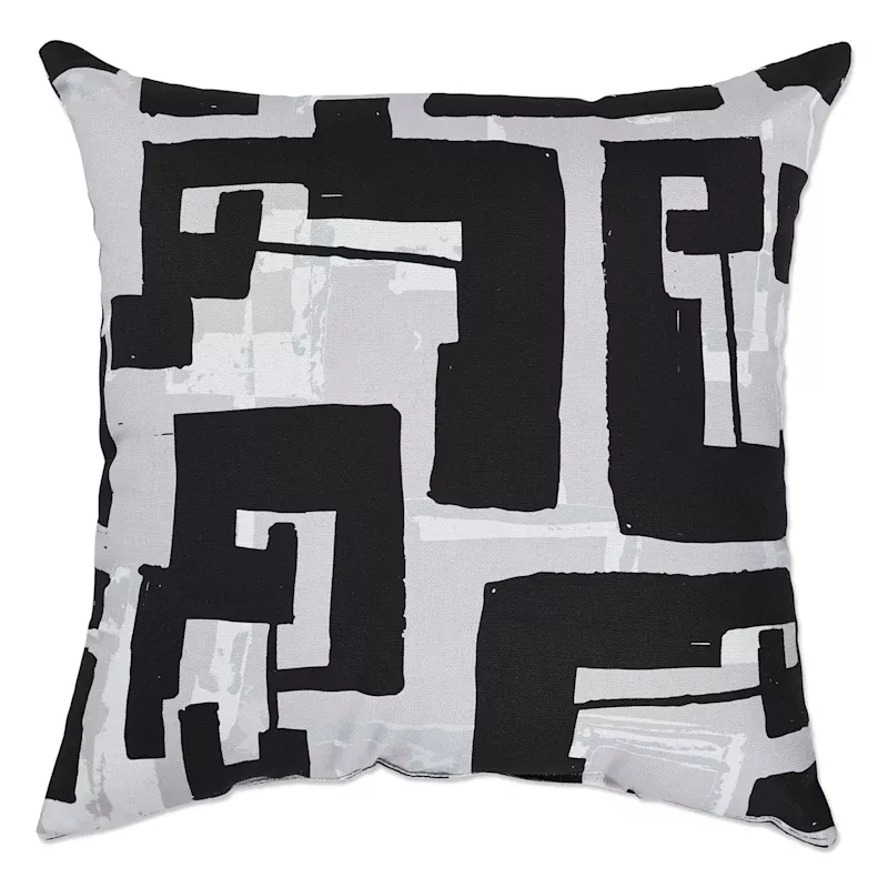 Bryant Geo Pattern Glacier Square Outdoor Throw Pillow, 16"
