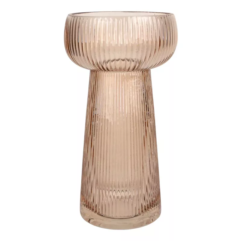 Bubble Ribbed Glass Vase, 8"