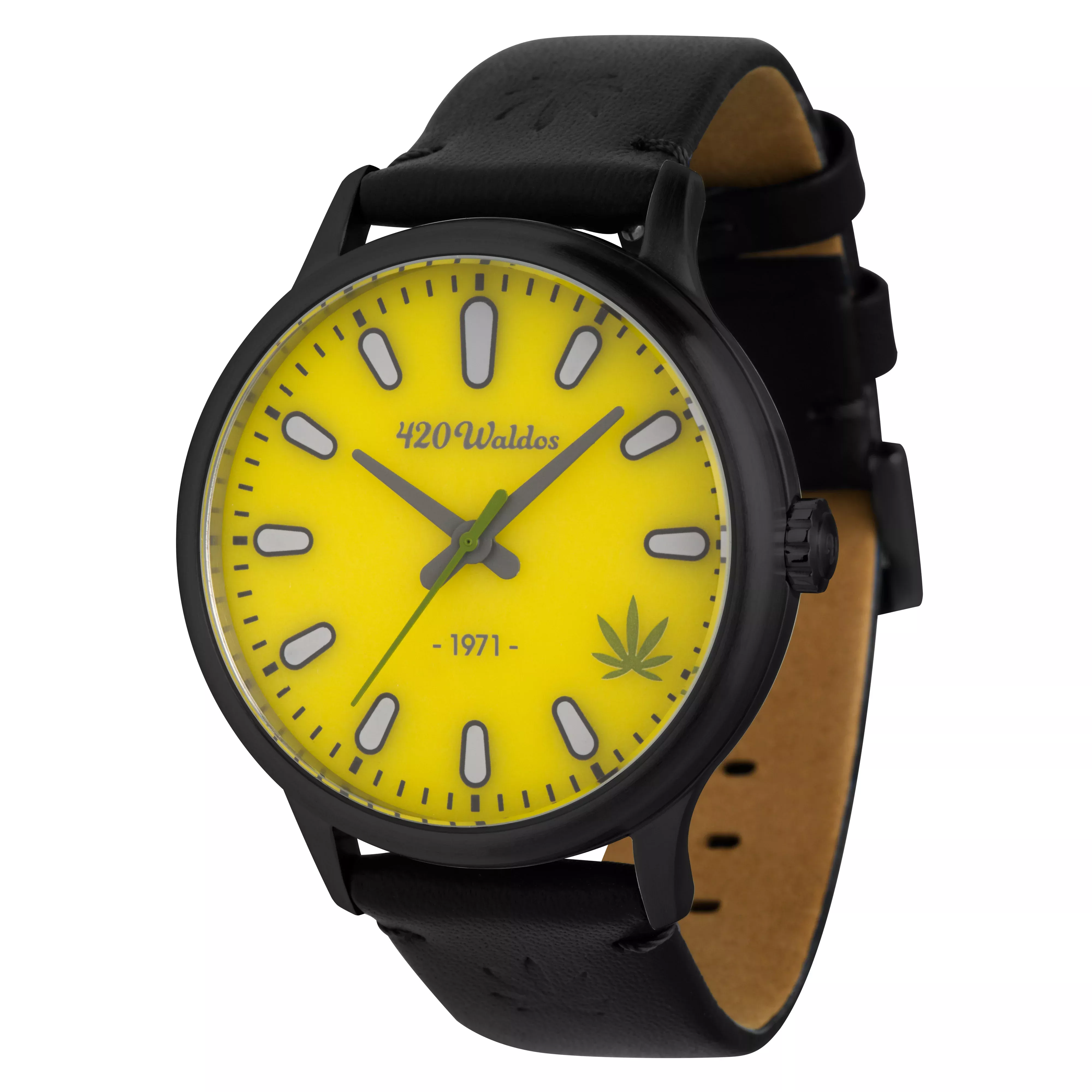 BUD Series Wrist Watch | Yellow Dial, Black Band