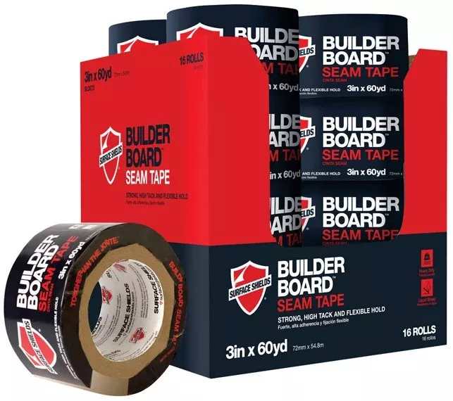 Builder Board BLD072 Seam Tape, 3" x 180', Brown