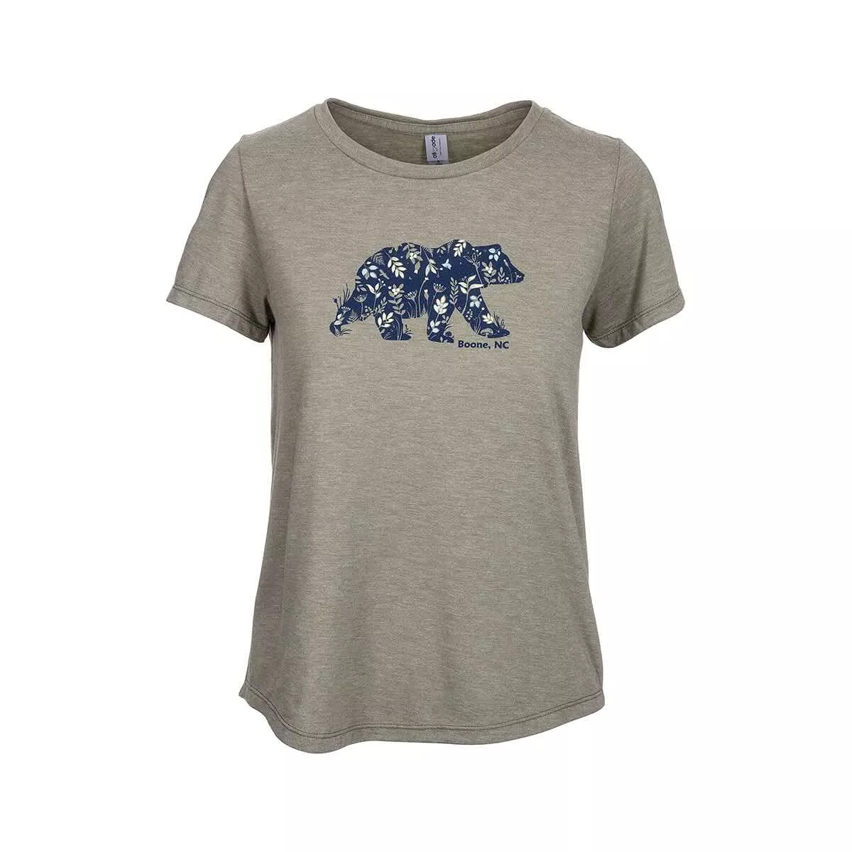 Bum Wraps Women's Boone Pretty Flower Bear Short Sleeve T-Shirt