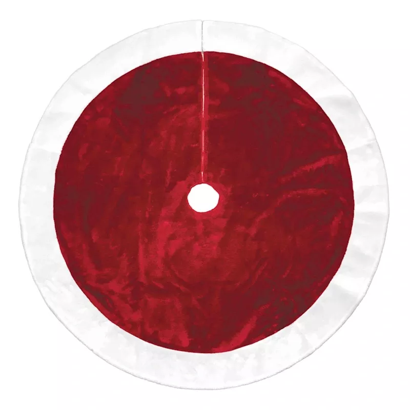 Burgundy Plush Tree Skirt, 48"