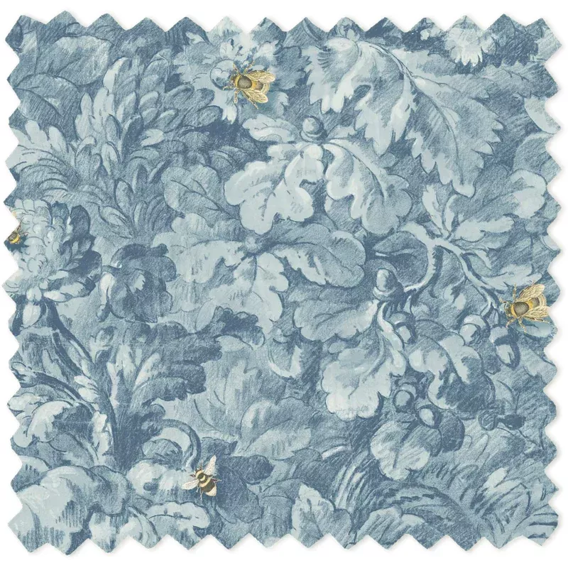 Busy Bee Reservoir Blue Linen Fabric