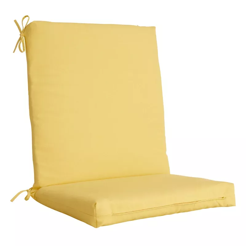 Butter Yellow Canvas Outdoor Hinged Cushion